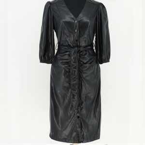 House of Harlow 1960 belted faux leather dress